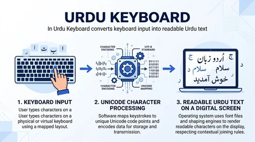 Urdu Keyboard Unicode typing process
