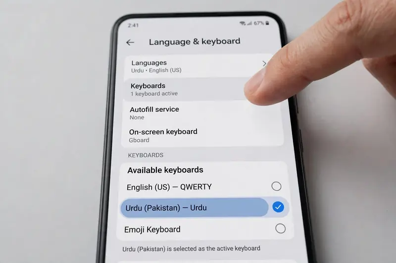 How to add Urdu keyboard for iPhone in language and keyboard settings