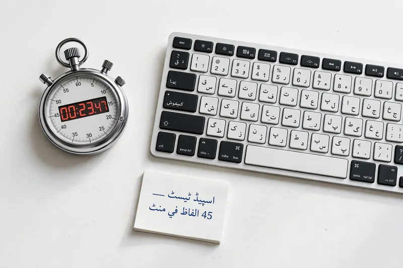 Stopwatch and Urdu keyboard for Urdu typing speed test